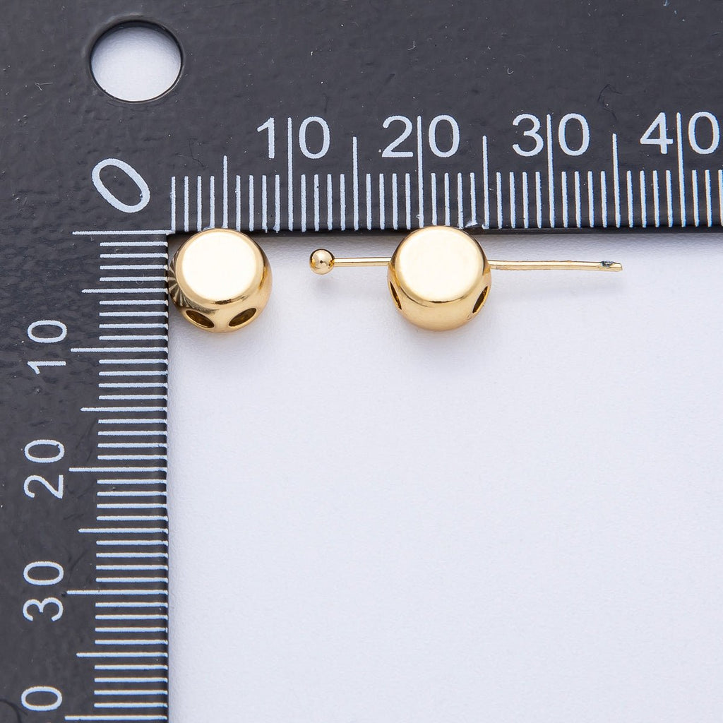 18K Gold Filled 8mm Round Double Hole Adjustable Rubber Stoper Bead | Findings-00064