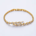 18K Gold Filled 9.5mm Clear CZ Micro Paved Teardrop Tennis Chain Adjustable Bracelet | WA-3881
