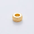 18K Gold Filled 9.6mm Minimalist Multifaceted Textured Rondelle Bead in Gold & Silver | B537