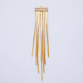 18K Gold Filled 97mm Clear Baguette CZ Herringbone Chain Tassel Finding Fringe Jewelry | Z1644