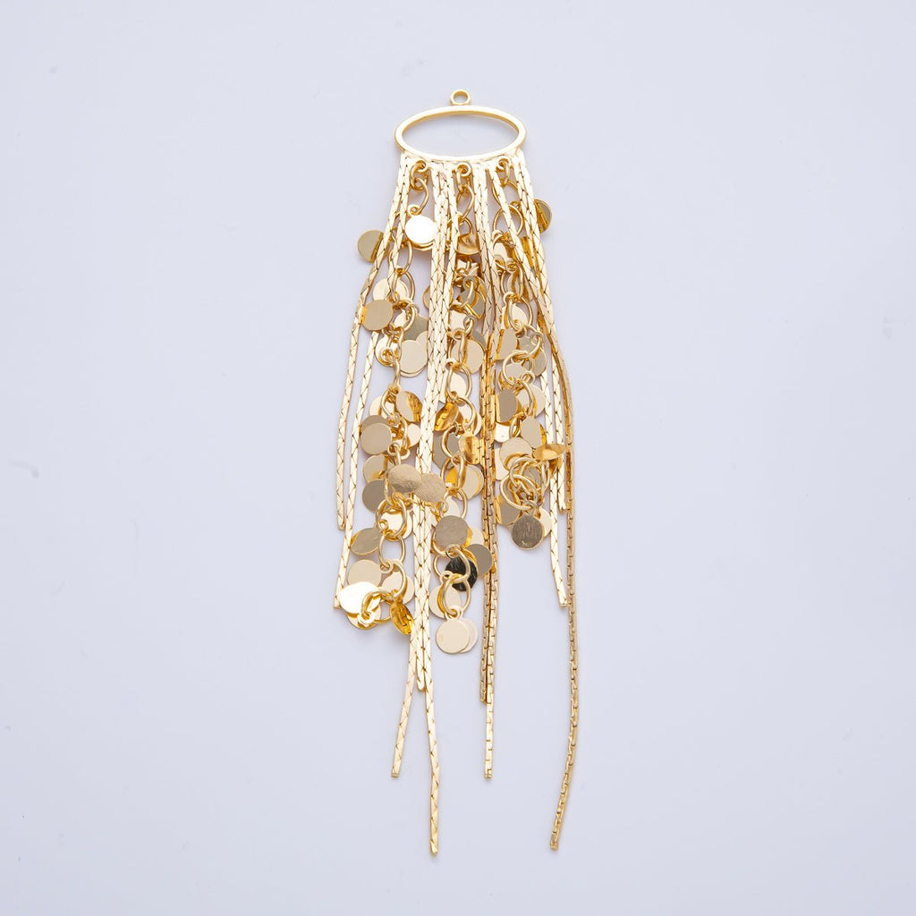 18K Gold Filled 99mm Round Snake Chain Tassel Finding Fringe Jewelry | Z1647