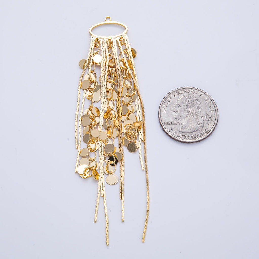 18K Gold Filled 99mm Round Snake Chain Tassel Finding Fringe Jewelry | Z1647