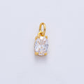 18K Gold Filled 9mm Clear CZ Oval Mini Charm | AK035