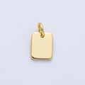 18K Gold Filled 9mm Mini Minimalist Rectangular Charm | AK152