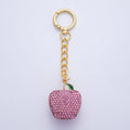 18K Gold Filled Apple Bedazzled Bag Charm Keychain Push Gate Accessories | WB-00268 ~ WB-00272