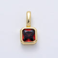 18K Gold Filled Birthstone Baguette CZ Pendant | AF1237 - AF1242