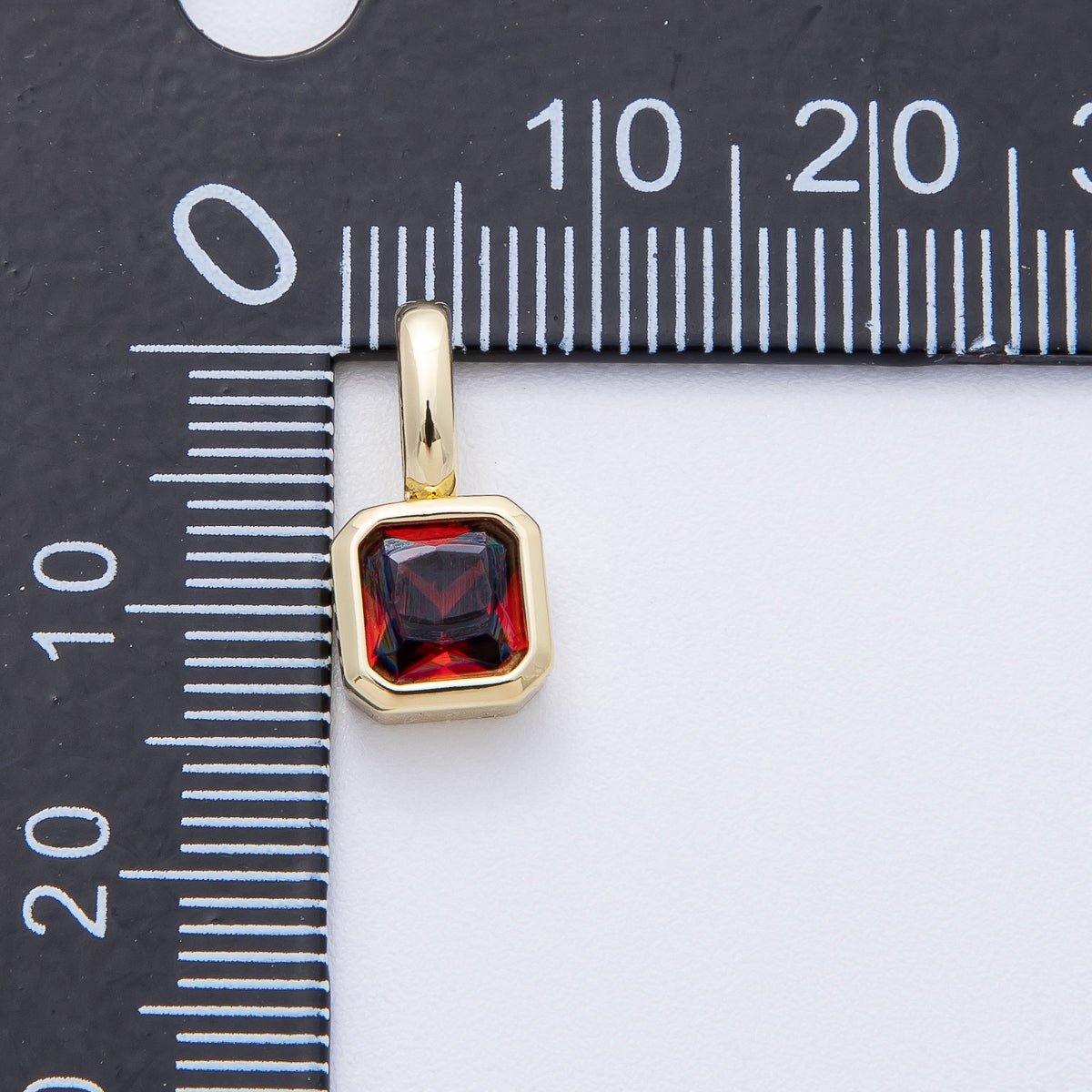 18K Gold Filled Birthstone Baguette CZ Pendant | AF1237 - AF1242