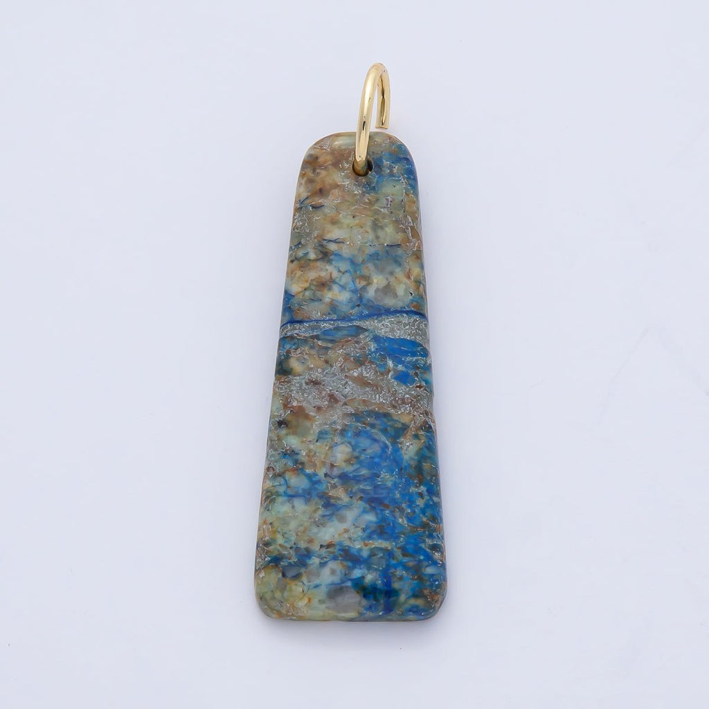 18K Gold Filled Multicolor Turquoise Boho Gemstone Bar Pendant | AF1495