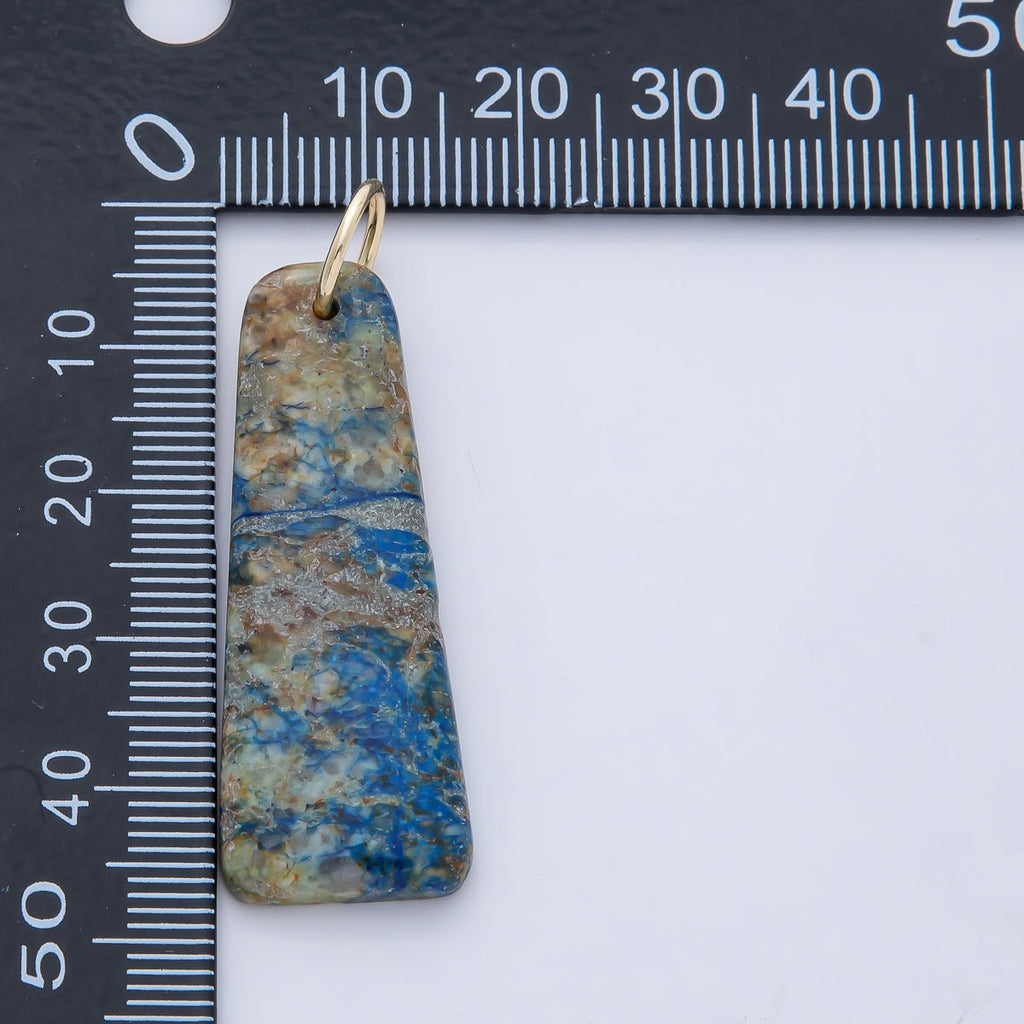 18K Gold Filled Multicolor Turquoise Boho Gemstone Bar Pendant | AF1495