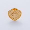 18K Gold Filled Clover Quilted Heart Pin Brooch Mini Finding | Z1477