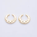 18K Gold Filled Hammered Wide Ear Cuff Earrings in Gold & Silver | AI261