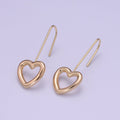 18K Gold filled Heart Ear Wires Gold Ear Hook Jewelry Findings for Minimalist jewelry gift P-081