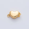 18K Gold Filled Heart Push In Closure Clasp Jewelry Findings 19x9mm | Z1452