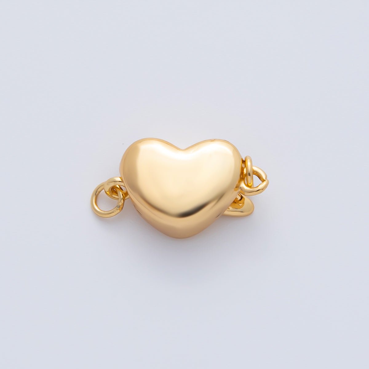 18K Gold Filled Heart Push In Closure Clasp Jewelry Findings 19x9mm | Z1452