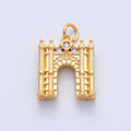 18k Gold Filled Mini England French Monument Castle Travel Inspired AK007