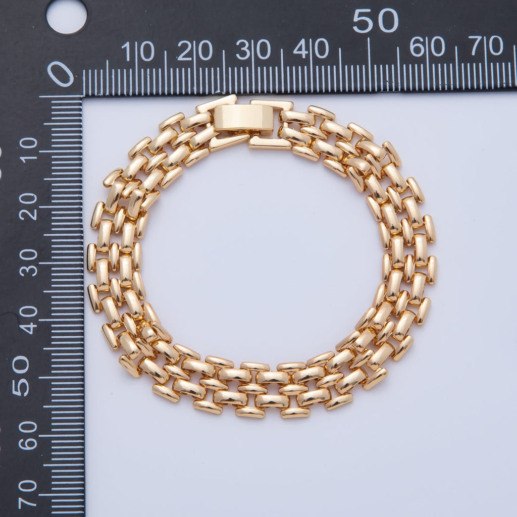 18K Gold Filled Minimalist Panther Chain Bracelet | WA-3947