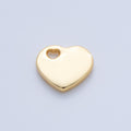 Gold, Silver 16mm Minimalist Heart Slide Charm Bead | B290