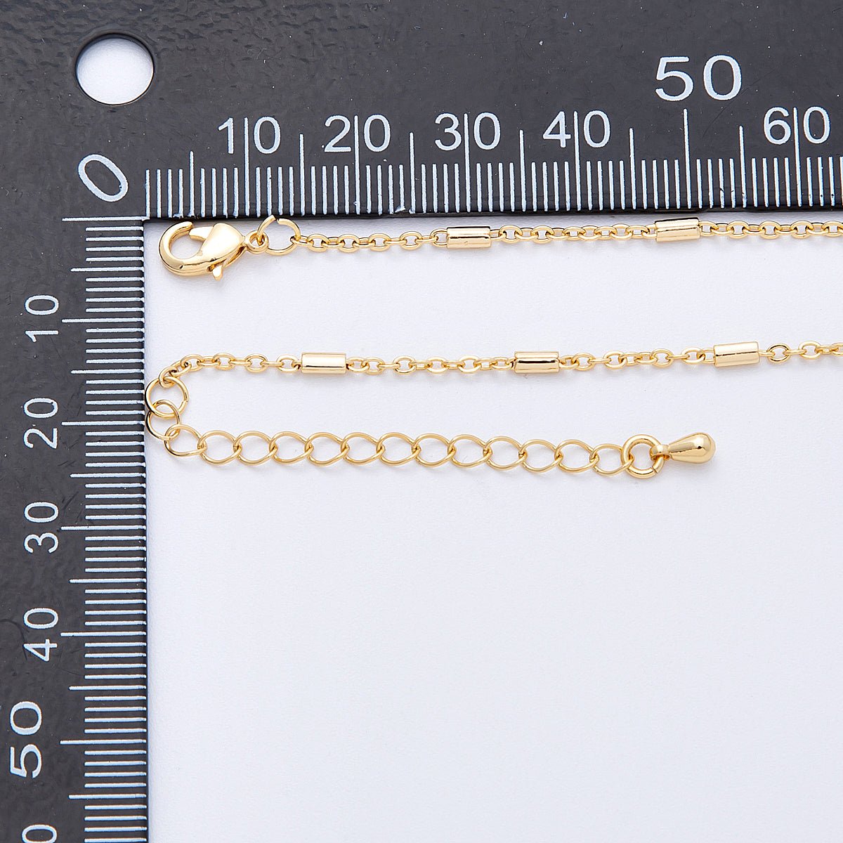18K Gold PVD Stainless Steel 1.7mm Tube Satellite Chain 20 Inch Necklace w. Extender | WA-04143