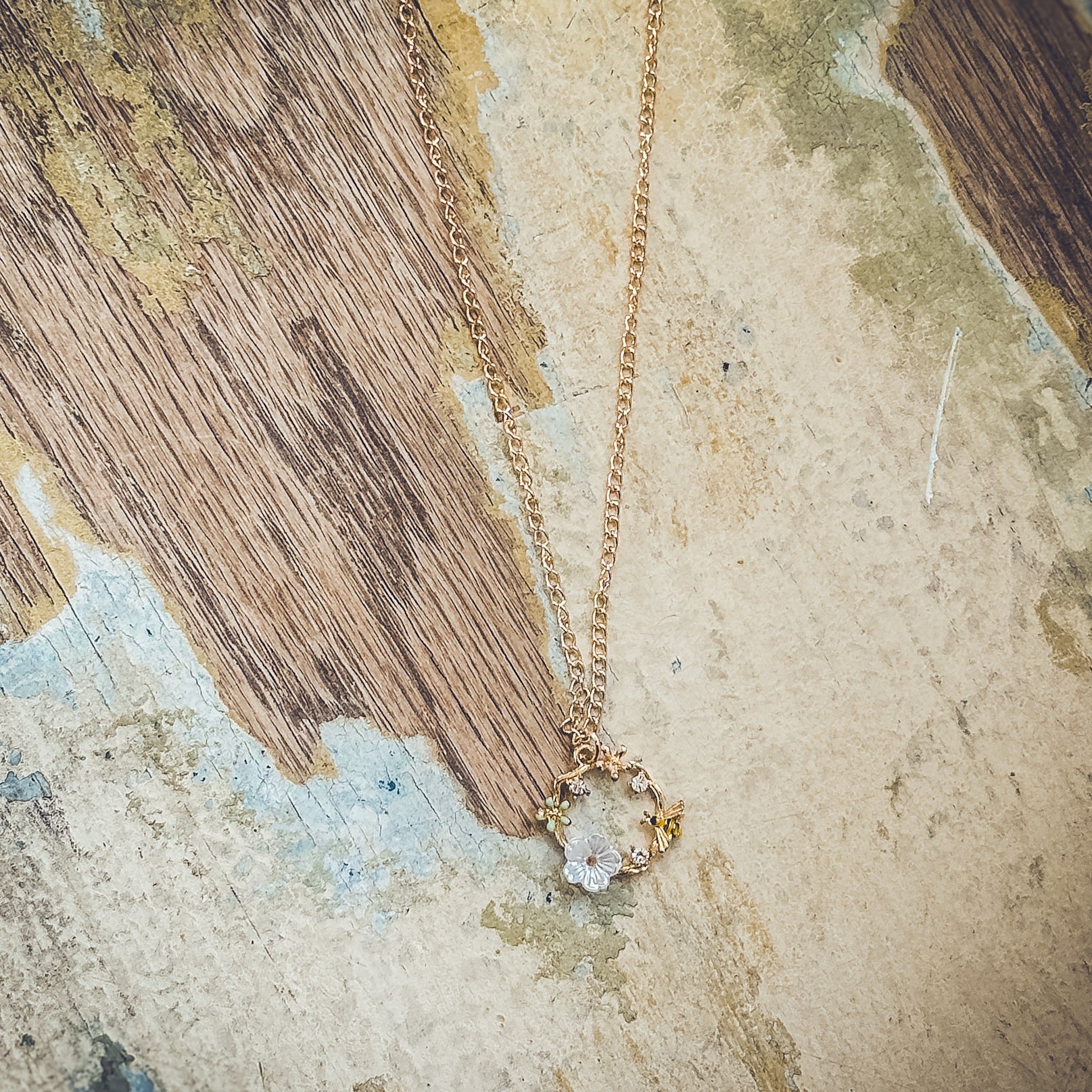 Gold Bumble Bee Necklace