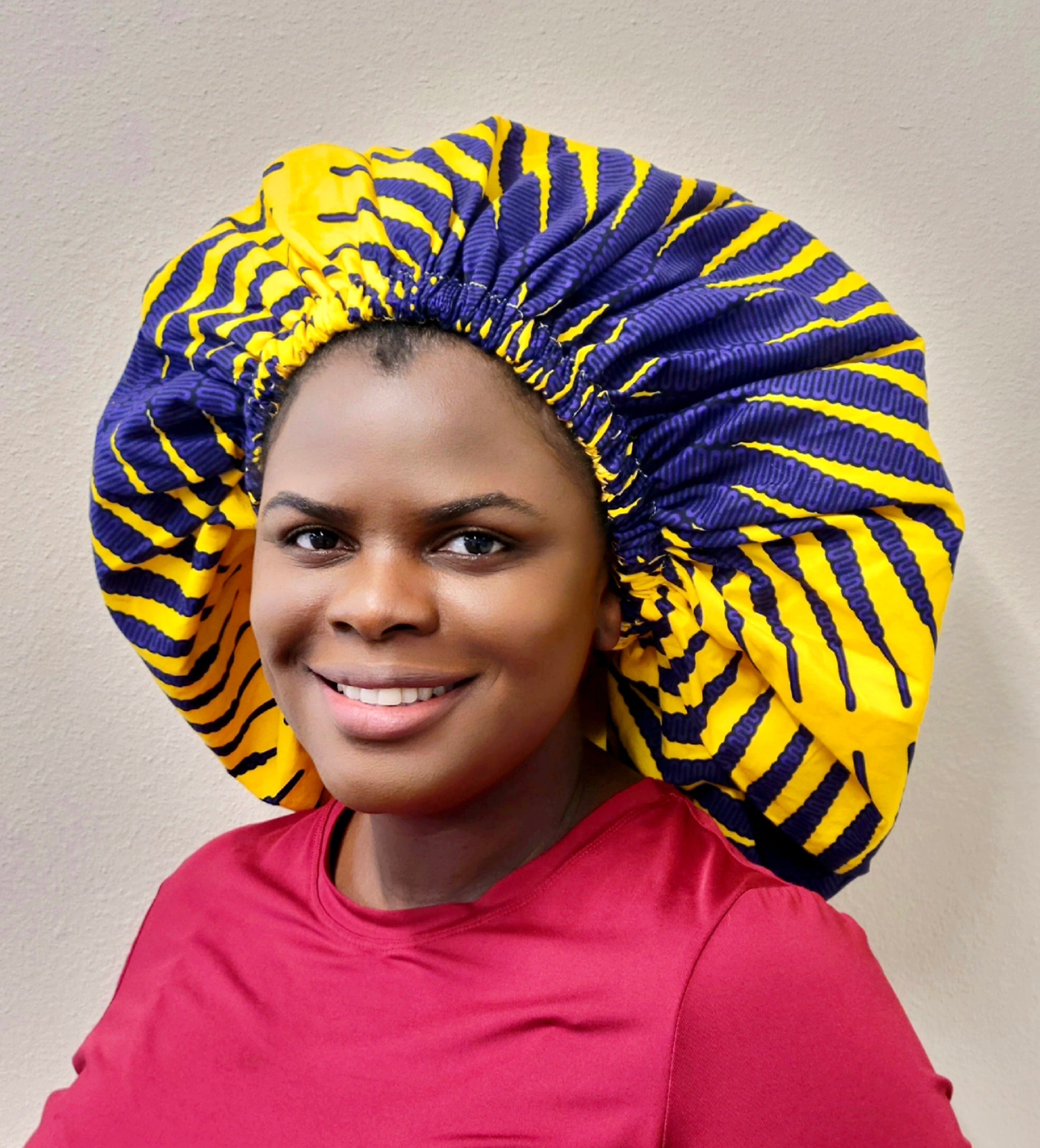 Duma Mbili XL Silk Lined African Print Bonnet
