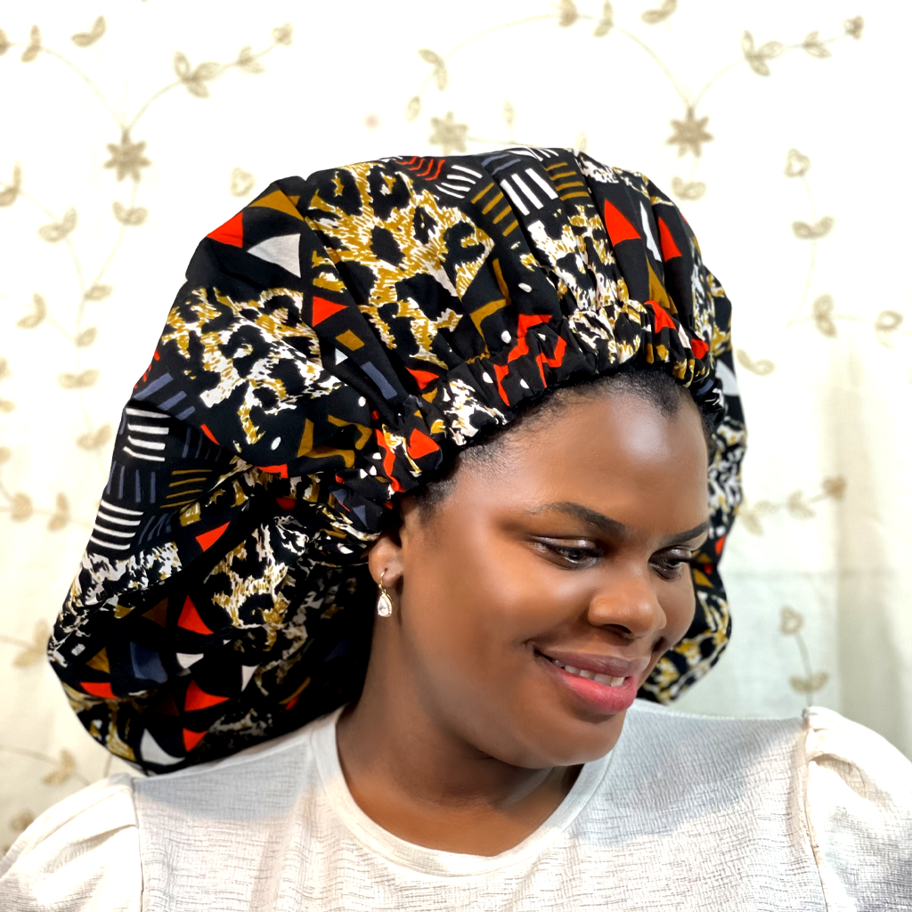 Duma Mbili 2XL Kente Silk Lined African Print Bonnet