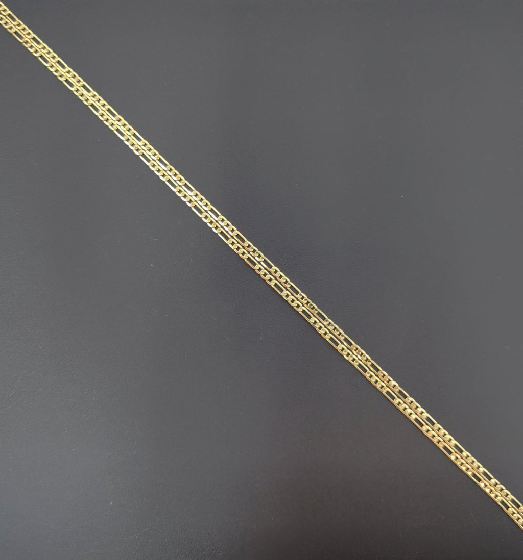 24K Gold Filled 2mm Minimalist Figaro Chain 20 Inch Necklace | CN-00475