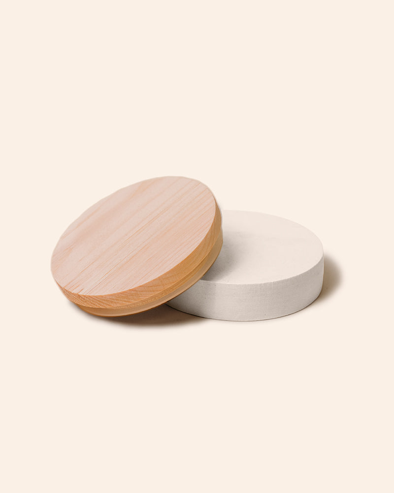 thick wood candle lid with gasket