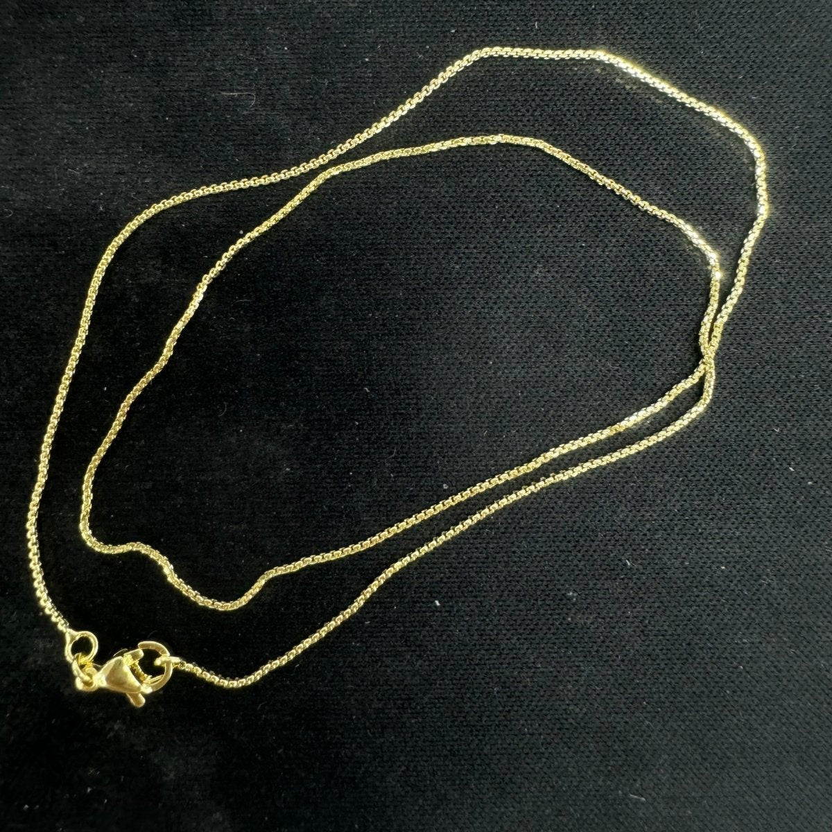 24K Gold Filled 0.8mm Minimalist Box Chain 15 Inch, 16 Inch, 18 Inch Necklace | WA-04021 ~ WA-04023