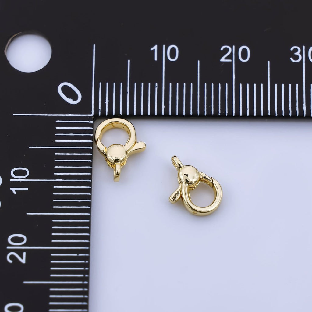 24K Gold Filled 10mm Round Minimalist Lobster Clasps Closure Finding | Z1351