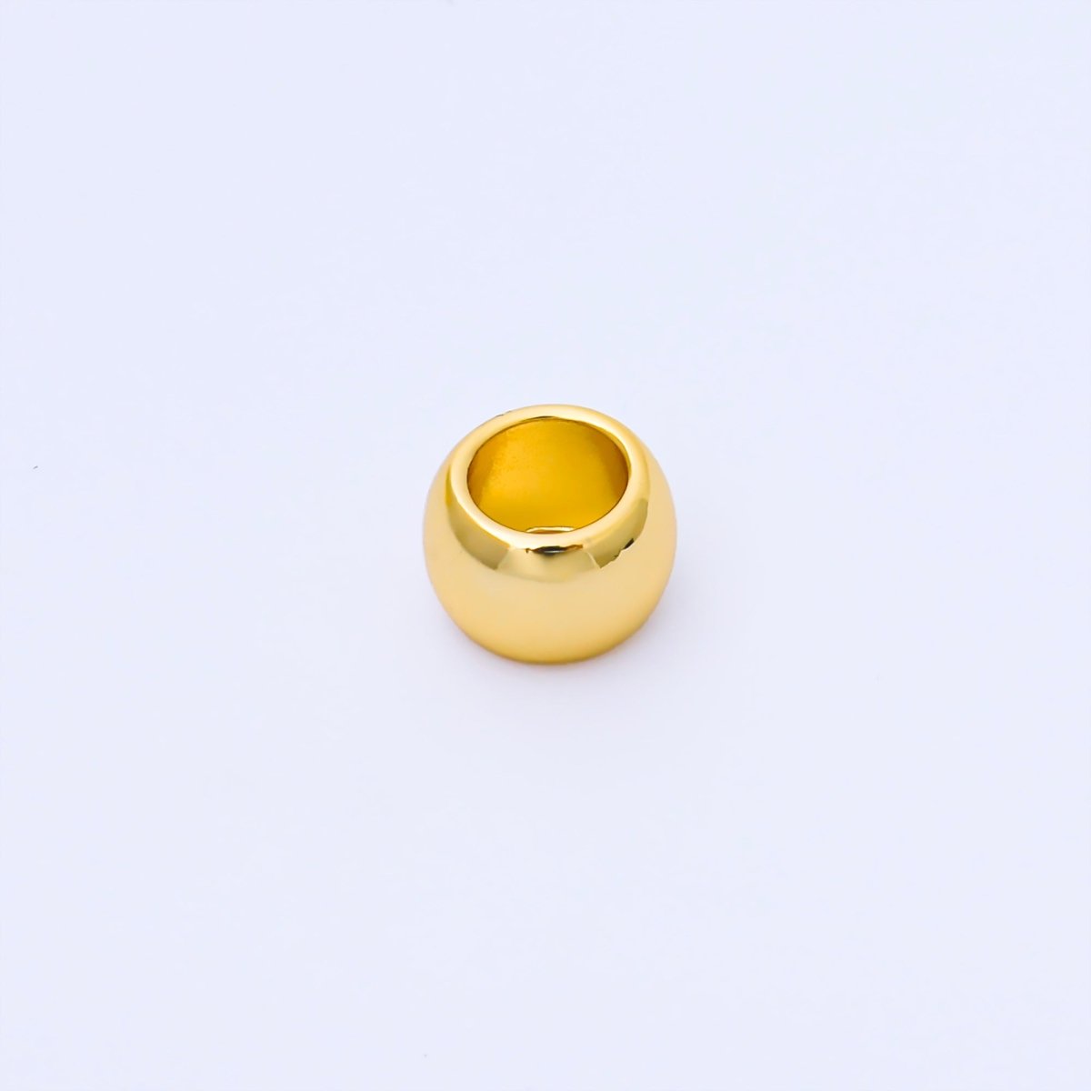 24K Gold Filled 10mm x 6.5mm Minimalist Dome Bead in Gold & Silver | B488