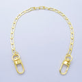 24K Gold Filled 11.5 Inch Paperclip Curb Chain Bag Purse Charm Keychain Findings | WA-2940