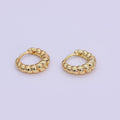 24K Gold Filled 12.5mm Minimalist Croissant Cartilage Huggie Earrings | T179