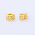24K Gold Filled 12mm Double Row Heart Huggie Earrings in Gold & Silver | AB1611 AB1612