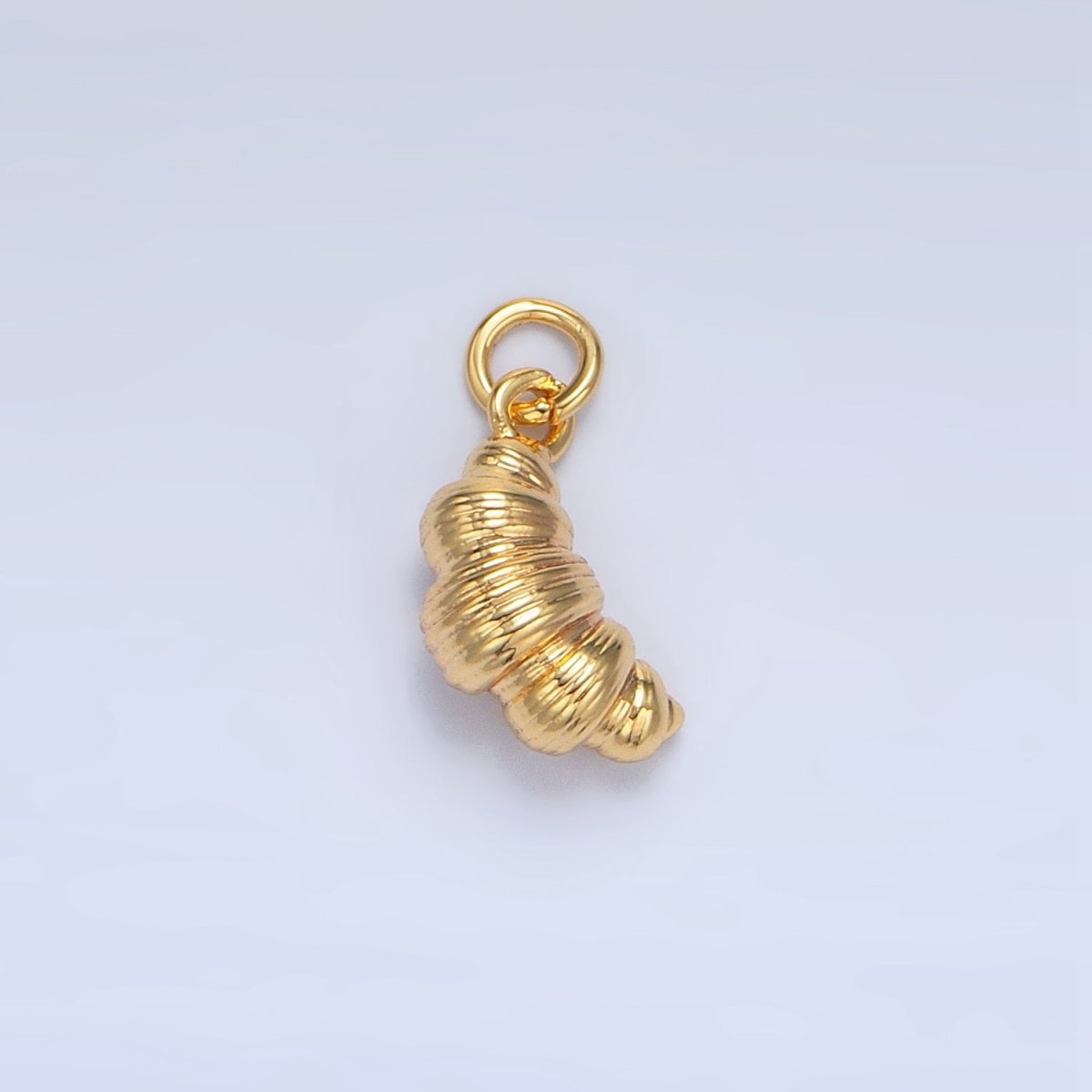 24K Gold Filled 12mm Mini Minimalist Croissant 3D Charm | D419