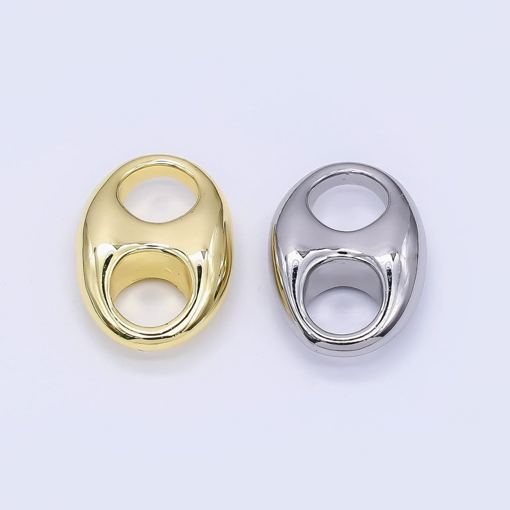 24K Gold Filled 13.5mm Minimalist Anchor Mariner Link Charm in Gold & Silver | Z982