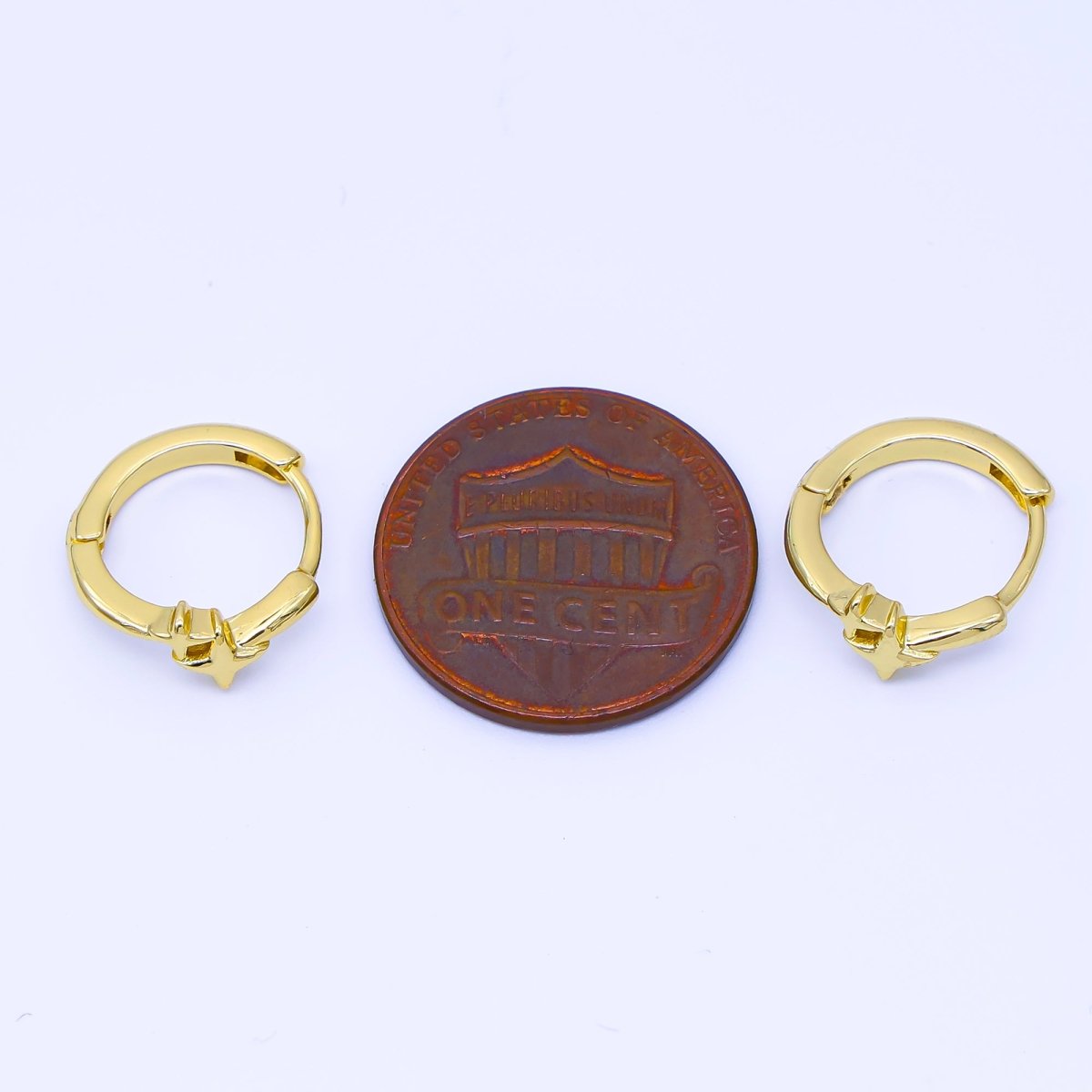 24K Gold Filled 13mm Celestial Star Huggie Earrings in Gold & Silver | AB1660 AB1661