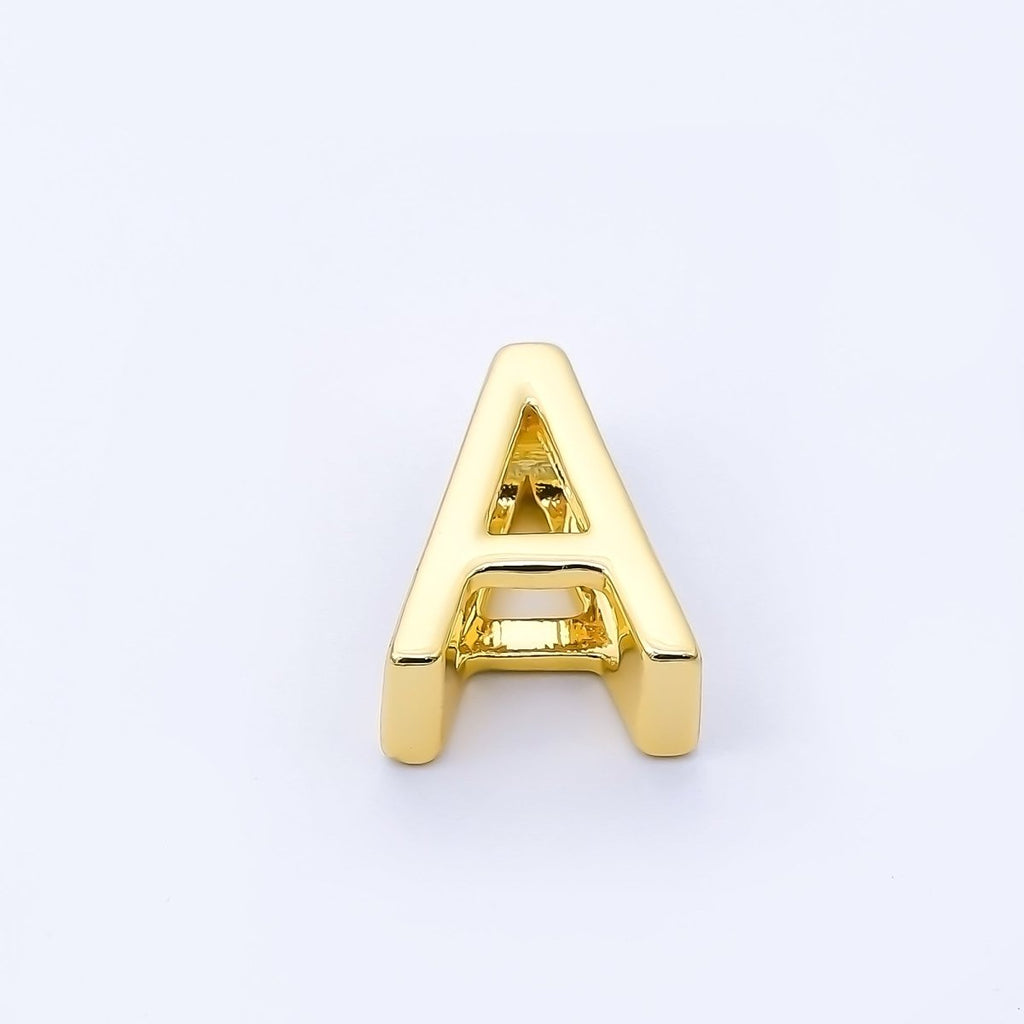 24K Gold Filled 13mm Personalized Minimalist Initial Letter Alphabet Bead | AF131 - AF143