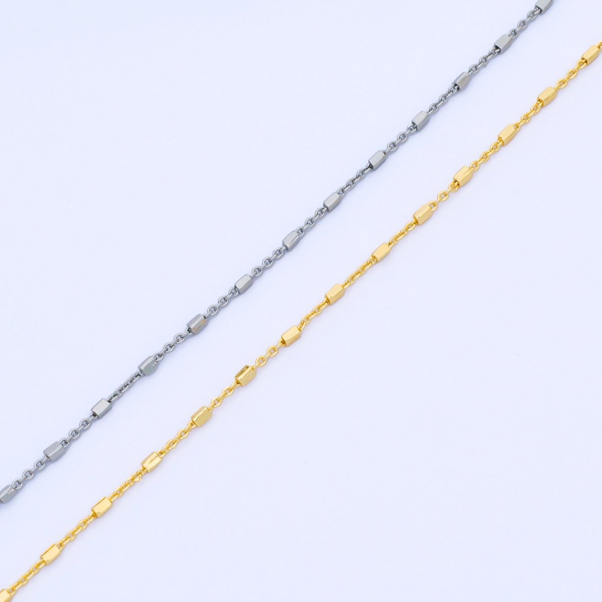 24K Gold Filled 1.3mm Tube Beads Satellite Chain 18 Inch Necklace | WA-01601 WA-01627