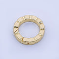 24K Gold Filled 15.5mm Ribbed Lined Push Gate Finding | Z1346