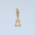 24K Gold Filled 15mm Baguette CZ Eiffel Tower Paris Charm Travel Inspired | M043