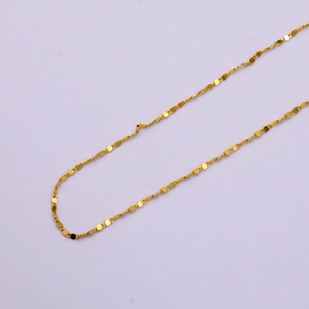 24K Gold Filled 1.5mm Mariner Scroll Link Minimalist 24 Inch Layering Necklace | WA-2322 Clearance Pricing