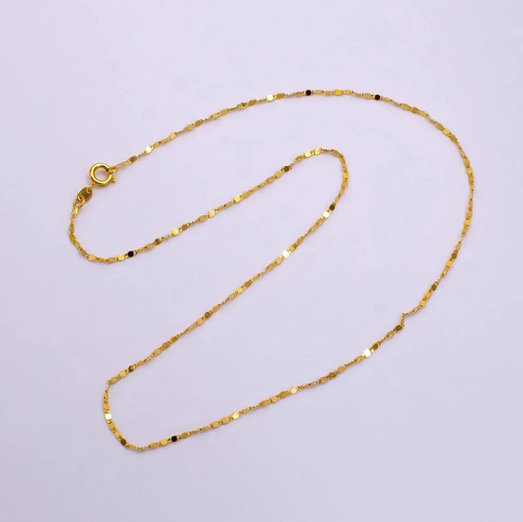 24K Gold Filled 1.5mm Mariner Scroll Link Minimalist 24 Inch Layering Necklace | WA-2322 Clearance Pricing
