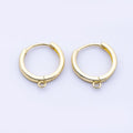 24K Gold Filled 16mm Minimalist Drop Huggie Findings in Gold & Silver | Z1516 Z1517