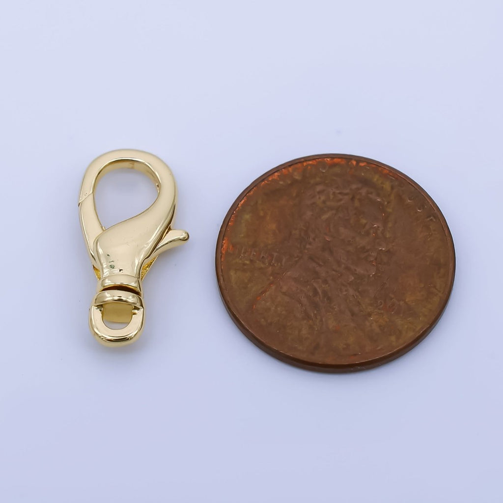 24K Gold Filled 17.5mm Minimalist Lobster Clasps Closure Finding | Z1488