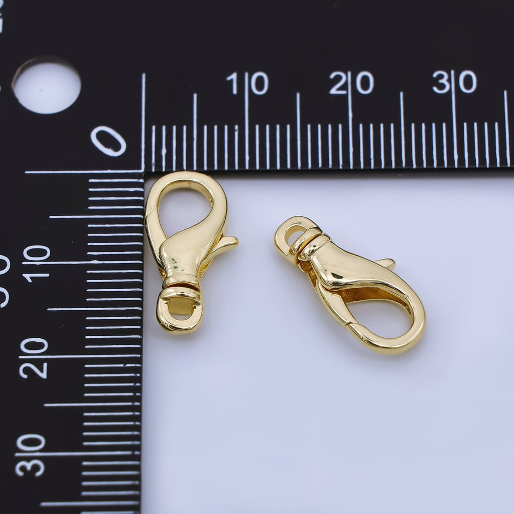 24K Gold Filled 17.5mm Minimalist Lobster Clasps Closure Finding | Z1488