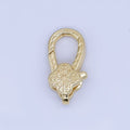 24K Gold Filled 18.6mm Design Textured Snowflake Lobster Clasp Charm Finding | Z1354