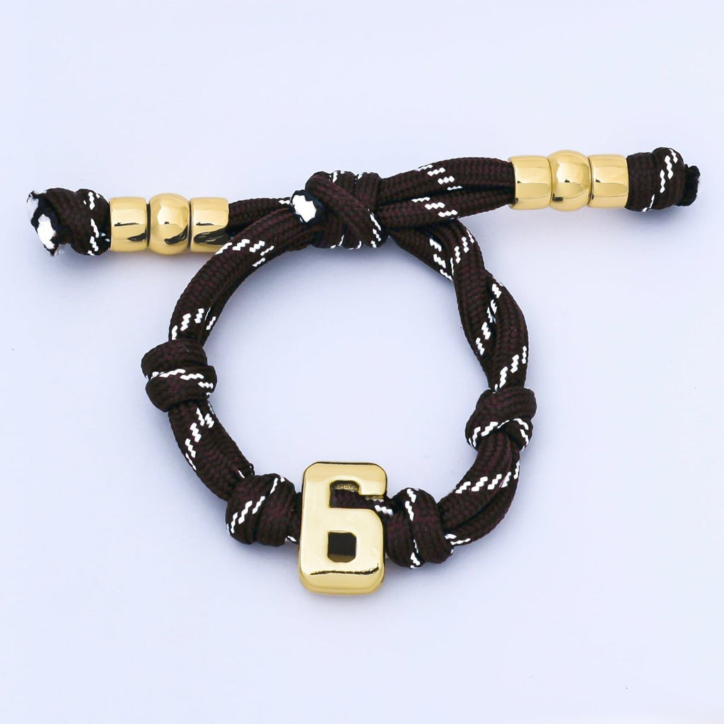24K Gold Filled 20mm Minimalist Sport Number 0-9 Numerology Bead in Silver & Gold | AC1669-1678