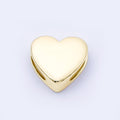 24K Gold Filled 21.5mm Minimalist Heart Spacer Cord Bead in Gold & Silver | B863