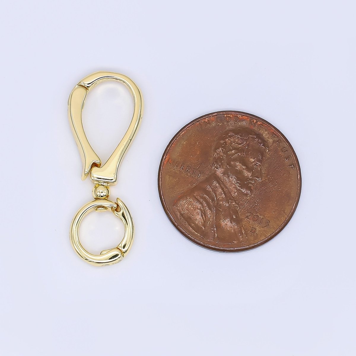 24K Gold Filled 26.5mm Pull Gate Oval Round Closure Finding | Z1155