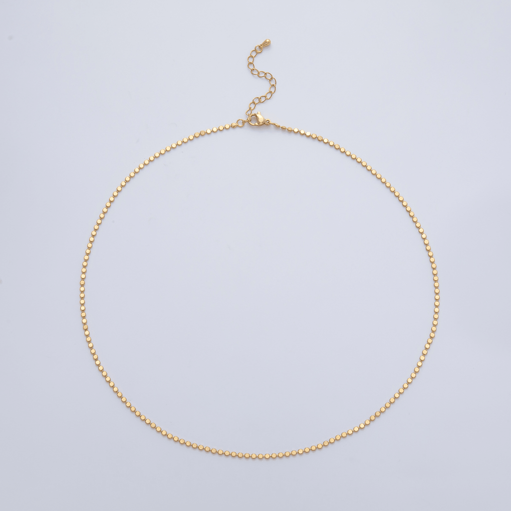 24K Gold Filled 2mm Bead Chain 14.5 Inches Necklace w. Extender | WA-4000